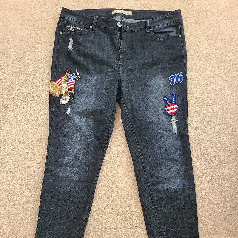 Sheryl Crow America themed tapered jeans sz 16